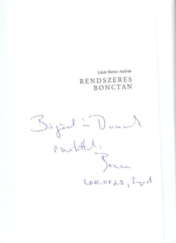 Lázár Bence András - Rendszeres bonctan - dedikált