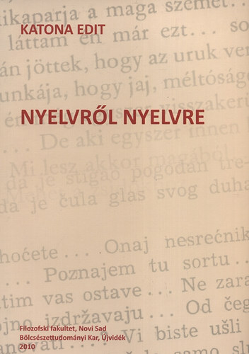 Katona Edit - Nyelvről nyelvre