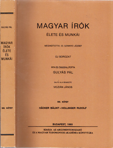 Dr. Guly�s P�l - Magyar �r�k �lete �s munk�i XIII. (reprint)