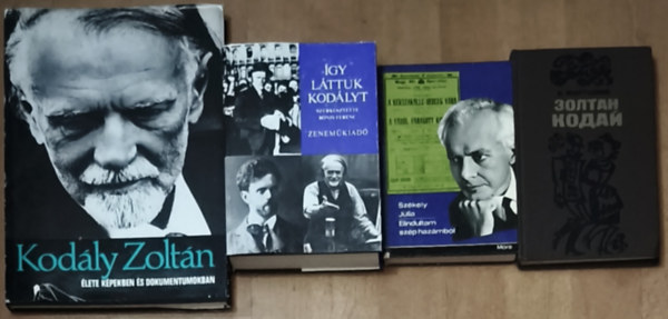 B�nis Ferenc  Sz�kely J�lia (szerk.) - 3db Kod�ly Zolt�nnal kapcsolatos m� + 1db r�la sz�l� orosz nyelv� k�nyv aj�nd�kba (k�pen l�that�) - Kod�ly Zolt�n k�pekben �s dokumentumokban, Sz�kely J�lia-Elindulta sz�p haz�mb�l, B�nis Ferenc (szerk.)-�gy l�ttuk Kod�lyt