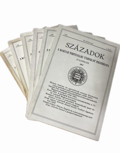 Magyar T�rt�nelmi T�rsulat - Sz�zadok - 130. �vfolyam -1996 -1-6. sz�m (6db, teljes �vfolyam, lapsz�monk�nt)