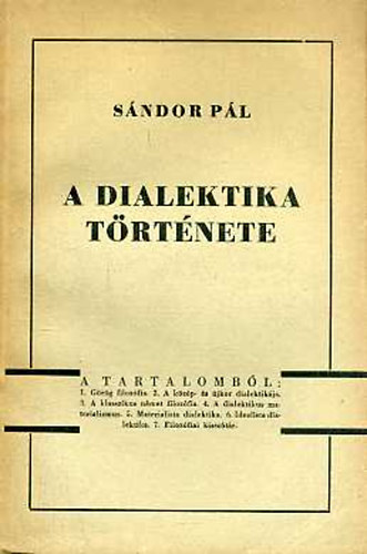 S�ndor P�l - A dialektika t�rt�nete