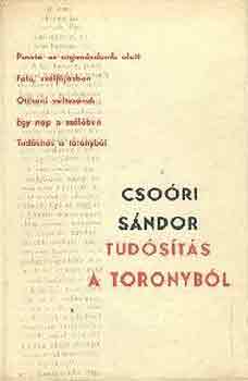 Cso�ri S�ndor - Tud�s�t�s a toronyb�l