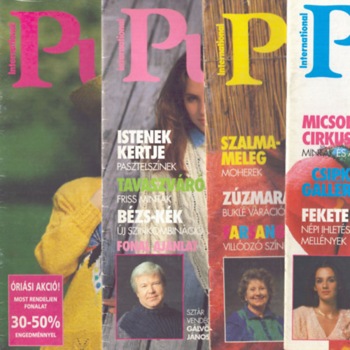 Rkoskerti Judit   (fszerk.) - 4 db Pulli kzimunka magazin: 1993. janur, februr, mrcius + 1993/4 nyr