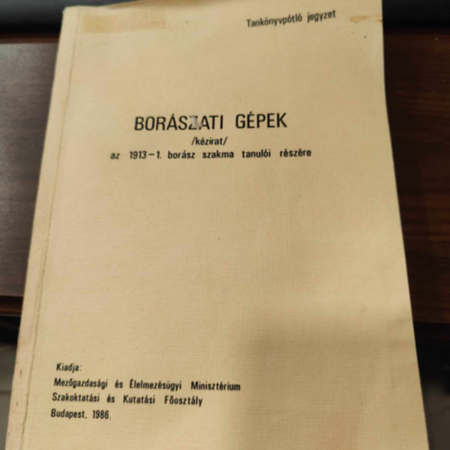 Mercz rpd dr. - Borszati gpek /kzirat/ az 1913-1. borsz szakma tanuli rszre