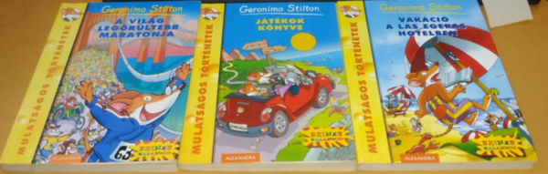 Geronimo Stilton - 3 db Geronimo Stilton: A Világ legőrültebb maratonja + Játékok könyve + Vakáció a Las Egeras hotelben