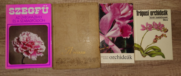Domokos Mária - 4 könyv a dísznövényekről: A rózsa, Szegfű az üvegházban és a szabadföldön, Orchideák, Trópusi orchideák