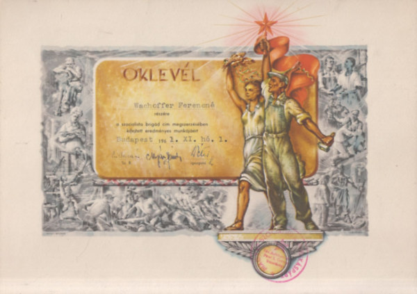 Szocre�l oklev�l