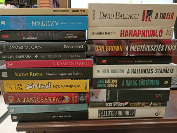 Dan Brown, Neil Gordon, Jennifer Rardin David Baldacci - KNYVMENT AJNLAT, 20 db. Krimik. A tll+Harapnival+A megtveszts foka+A kamers gyilkos+A hallgats szablya+A harag brtnben+Fnyemberek1+