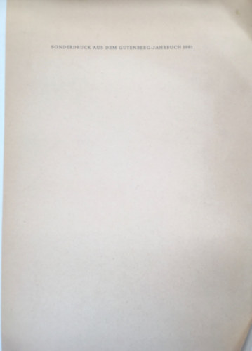 Csapodi-G�rdonyi Kl�ra - Sonderdruck aus dem Gutenberg-Jahrbuch 1981