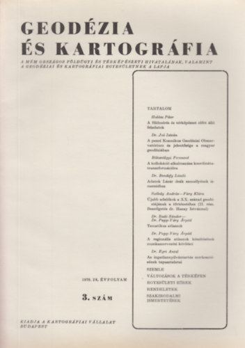 Dr. Jo Istvn  (szerk.) - Geodzia s Kartogrfia 1976/3. szm