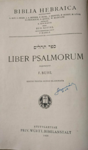 Rudolf Kittel - Biblia hebraica