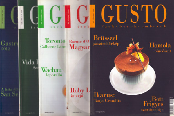 T�bb szerkeszt� - 5 db Gusto magazin: XII. �vfolyam 3., 4., 6., 8., 9. sz�mok