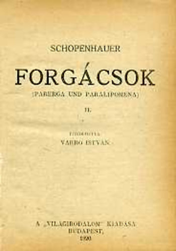 Arthur Schopenhauer - Forgcsok