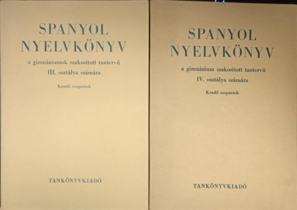 Spanyol nyelvk�nyv III-IV. oszt�ly sz�m�ra