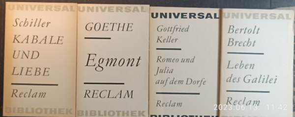 Goethe Johann Wolfgang von, Gottfried Keller, Bertolt Brecht Friedrich Schiller - 4 Klassiker  B�cher von  (Reclams Universal-Bibliothek)