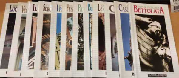 Földes Mária, Buza Péter, Gerle János, Korniss Péter, Várnagy Zoltán, Radó Dezső, Kocsis Irma, Kiss Katalin, Zádor Anna - 14 db La Nostra Budapest: Bettolata; Case Decorate; Cortili; Le Grotte di Buda; Luci Notturne; Palazzi del Denaro; Parchi e Boschi; Pest Classicista; I ponti sul Danubio; Sorgenti e Fontane; Il Trasporto; Vecchie Fabbriche