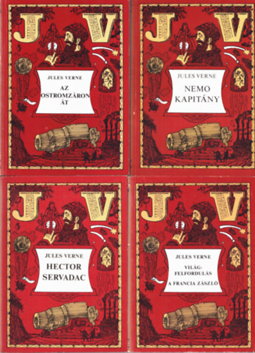 Jules Verne - 4 db Jules Verne: Vil�gfordul�s, A Francia z�szl�+ AZ ostromz�ron �t+ Nemo kapit�ny+ Hector secvadac