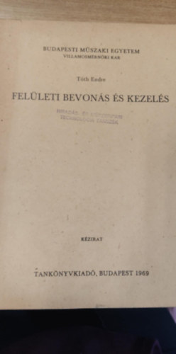 Tth Endre - Felleti bevons s kezels kzirat