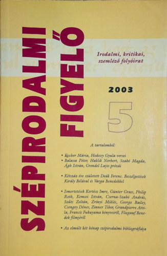 Szpirodalmi Figyel 2003/5.