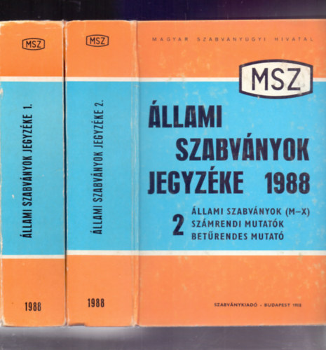 Mszh - llami szabvnyok jegyzke 1988 1-2.