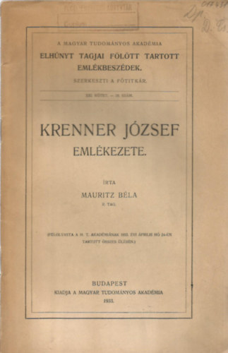 Mauritz Béla - Krenner József emlékezete