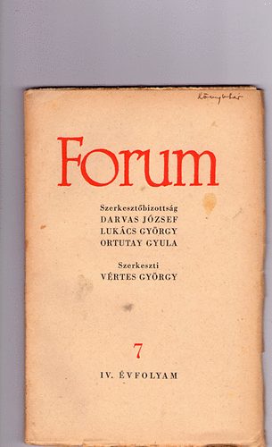 Vrtes Gyrgy - Forum (folyirat) 1949 jlius