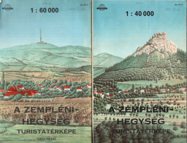 A Zempl�ni-hegys�g turista t�rk�pe (2 db  1984-es)  1-2. �szak �s d�li r�sz (1: 40 000, 1: 60 000)
