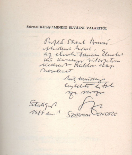 Szirmai K�roly - Mindig elv�lni valakit�l- dedik�lt