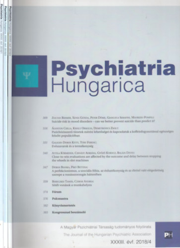 Psychiatria Hungarica 2018/1,3,4. sz�mok (3 db. lapsz�m)