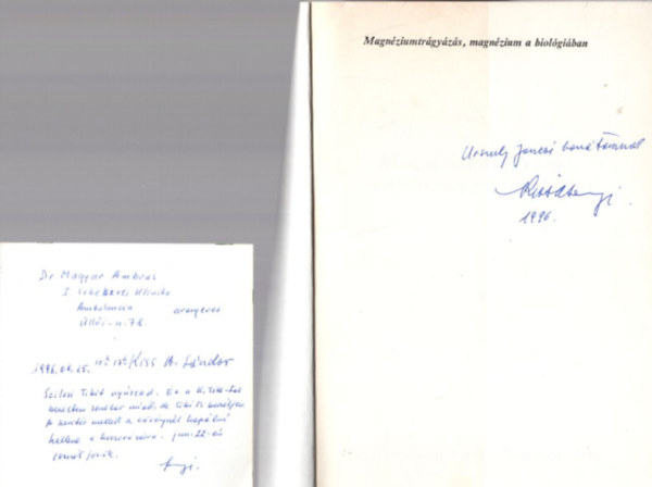 Kiss A. Sándor - Magnéziumtrágyázás, Magnézium a biológiában - dedikált