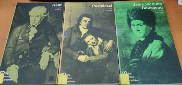 Georg Holmsten, Uwe Schultz Max Liedtke - 3 db Rowohlts Monographien: Immanuel Kant + Jean-Jacques Rousseau + Johann Heinrich Pestalozzi