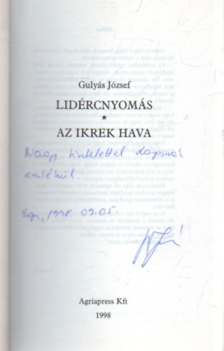 Gulys Jzsef - Lidrcnyoms - Az ikrek hava