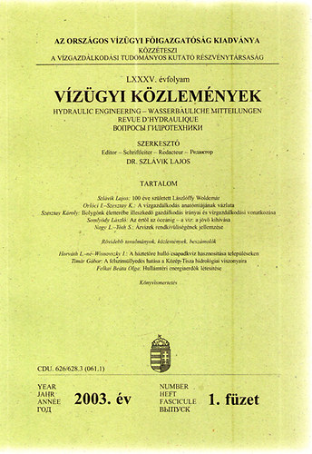 V�z�gyi K�zlem�nyek 2003/1.