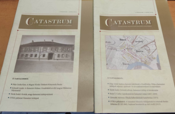 Mik� Zsuzsanna (szerk.) - 2 db Catastrum - �vnegyedes katasztert�rt�neti foly�irat 2014 I. �vfolyam, 1-2. sz�m
