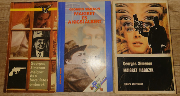 Georges Simenon - 3 db Maigret-k�tet: Maigret �s a becs�letes emberek, Maigret �s a kicsi Albert. Maigret habozik