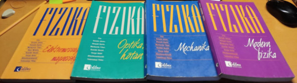 4 db. fizika tank�nyv (Elektromoss�g, m�gness�g + Modern fizika + Mechanika + Optika, h�tan)