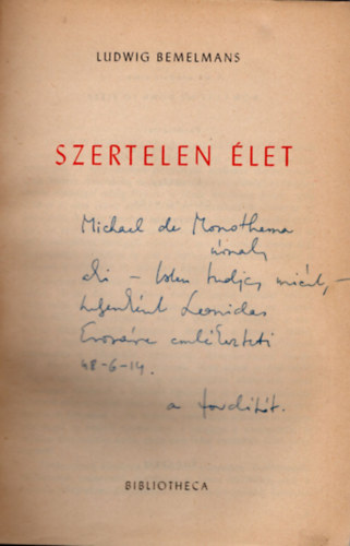 Ludwig Bemelmans - Szertelen élet - dedikált