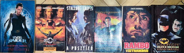 Richard Woodley, Robert Tine, David Morrell, Richard Osborne, Craig Shaw Gardner Dave Stern - 6db kalandregny eredeti, filmes bortval - Dave Stern-Lara Croft-Tomb Raider; Richard Woodley-Con Air-A fegyencjrat; Richard Osborne-A pusztt; Robert Tine-Vgkpp eltrlni; David Morrell-Rambo Vietnamban; Craig Shaw Garoner-Batman