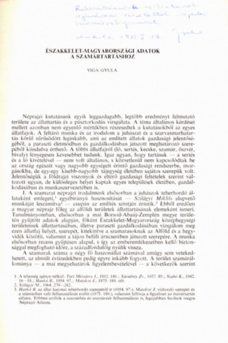 Viga Gyula - szakkelet-Magyarorszgi adatok a szamrtartshoz - klnlenyomat
