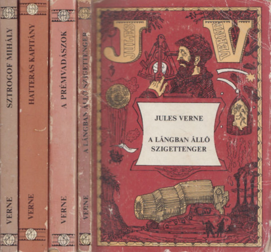 Jules Verne - 4 db Jules Verne: A lngban ll szigettenger + A prmvadszok + Hatteras kapitny + Sztrogof Mihly