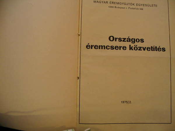 Magyar remgyjtk Egyeslete - rversi katalgus - Orszgos remcsere kzvetts 1975/2-1980/2+ 2 db rendkvli szm
