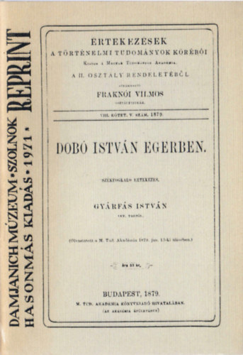 Gyárfás István - Dobó István Egerben