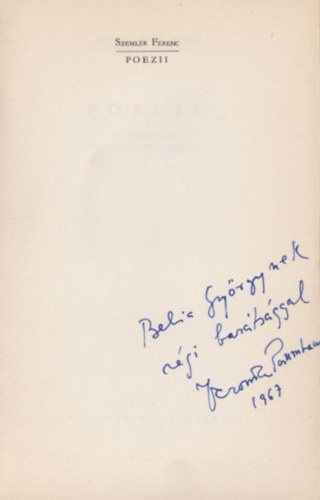 Szeml�r Ferenc - Poezii (Dedik�lt)