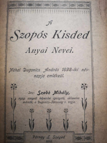 Szab Mihly - A Szops Kisded Anyai Nevei