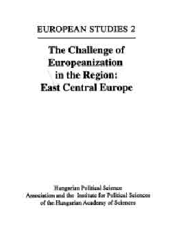 Ed. Mt Szab - The Challenge of Europeanization in the Region: East Central Europe