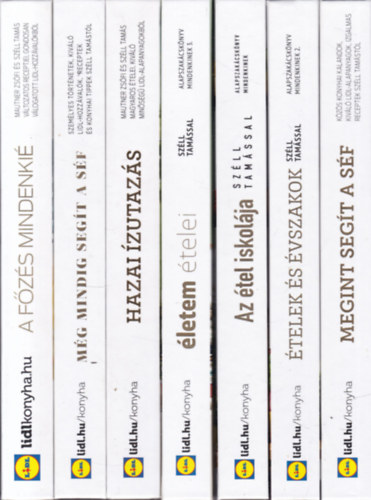 Mautner Zs�fi-Sz�ll Tam�s - 7 db. Lidl Konyha szak�csk�nyv (A f�z�s mindenki� + M�g mindig seg�t a s�f + Hazai �zutaz�s + �letem �telei + Az �tel iskol�ja + �telek �s �vszakok + Megint seg�t a s�f)