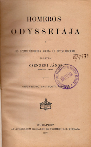 Csengeri János Homeros - Homeros Odysseiája
