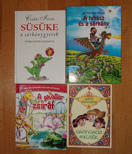 Csukás István, Benedek Elek Garay Zsuzsanna - 4 klasszikus mesekönyv: Gyöngyös mesék, A gavallér zsiráf, Süsüke, a sárkánygyerek, A juhász és a sárkány