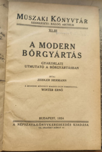 Zeidler Hermann - A modern b�rgy�rt�s